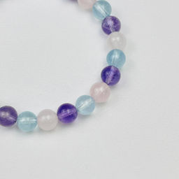 Браслет для "Весов" из Аквамарина,Аметиста и Розового кварца 17 см