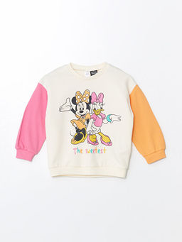 Bisiklet Yaka Uzun Kollu Minnie Mouse Bask?l? K?z Bebek Sweatshirt ve E?ofman Alt 2li - Waikiki фото 2