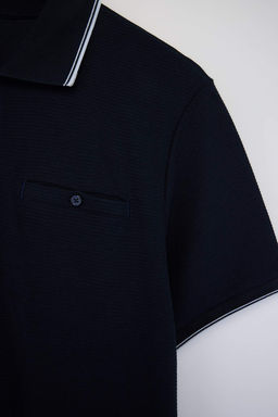 Lacivert Regular Polo Yaka Duz Polo Yaka T-shirt TMNSS26PO00021