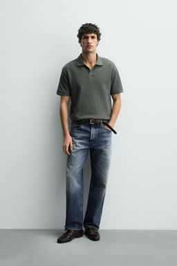 POLO ESTRUCTURA VERTICAL / Verde oscuro