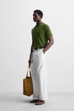 TEXTURED KNIT POLO SHIRT - Zara фото 4