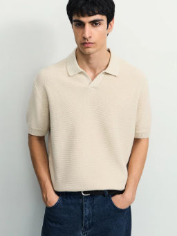 Джемпер поло фактурной вязки / Zarina  фото 2