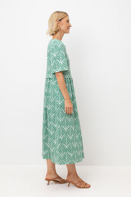 ЕВТ 5082/малахитовый зеленый,орнамент платье жен