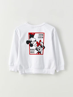 Bisiklet Yaka Minnie ve Mickey Mouse Bask?l? Uzun Kollu K?z ?ocuk Sweatshirt - Waikiki фото 2
