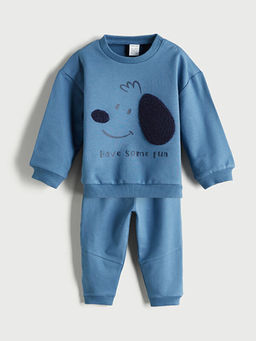 Bisiklet Yaka Erkek Bebek Sweatshirt ve E?ofman Alt 2li