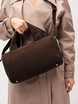 Замшевая сумка Bowling DBR 31378 черный каштан  фото 3