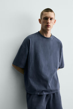 CAMISETA B?SICA LAVADA / Azul?n - Zara фото 6