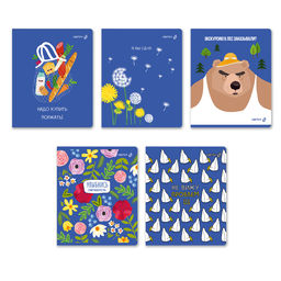 Светоч Т82 Тетрадь ученическая общая, выборочный лак A5 60 л. на скобе 65 г/кв.м , белизна 100 % 10 шт. клетка 01128 Экскурсию в лес заказывали