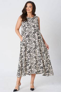 Платье Lenata 16492 черно молочный