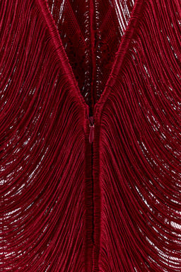 SHORT LACE DRESS WITH FRINGING - Zara фото 9