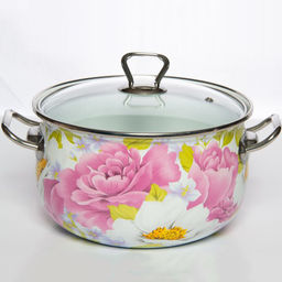 Пион Кастрюля глубокая 2,1 л. стекл./кр.*6 арт.2545 /INTEROS/