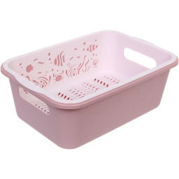 Цена за 2 шт. Дуршлаг пластиковый "SEGRETO" Аквариум 27*19*10см пыльная роза