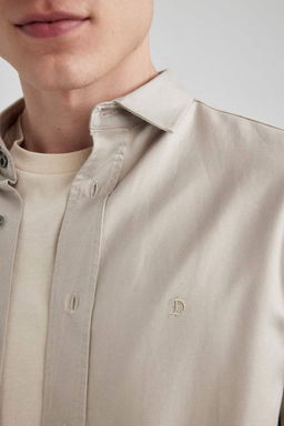 Хлопковая рубашка обычного кроя с длинными рукавами - Defacto фото 5