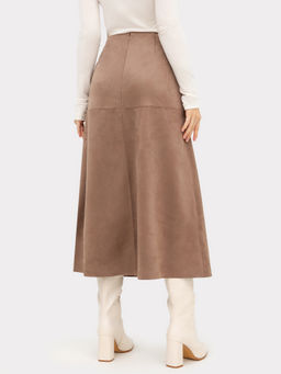 Юбка женская бежевая "под замшу"