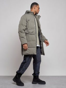 Парка мужская зимняя удлиненная молодежная серого цвета 806Sr - Wonderrman фото 4