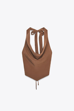 FLOWING DRAPED HALTER TOP - Zara фото 3