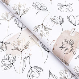 Цена за 10 шт. Бумага упаковочная, глянцевая  Цветочный нюд, 40?60 см