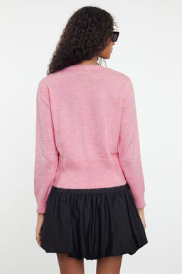 Pembe Basic Dugmeli Ceket Gorunumlu Triko H?rka TWOAW25HI00164