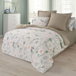 Постельное белье Ангелина (сатин Престиж) Евро/Пододеяльник (молния): 1 шт. - 220*200; Простыня: 1 шт. - 220*240; Наволочка (клапан, ушки): 2 шт. - 70*70; Наволочка (клапан): 2 шт. - 50*70 Престиж - Артпостель фото 2