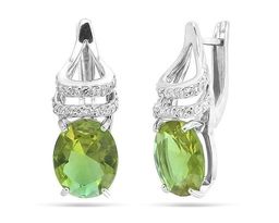 Серьги из серебра ситалл имитация султанита, СПН32