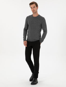 Siyah Slim Fit Kanvas Pantolon