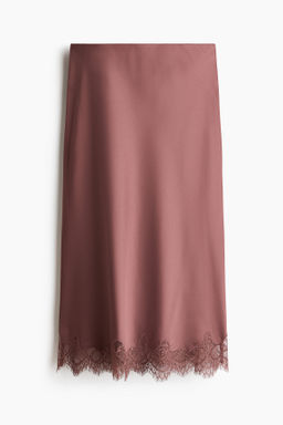 Falda lencera con ribete de encaje - H&m фото 3