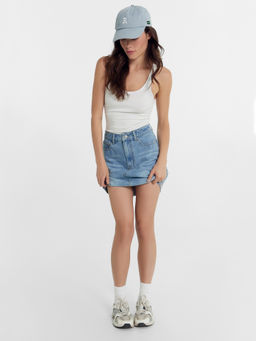 Юбка женская джинсовая в голубом цвете голубой 2024-DSK901-1 - Mark formelle фото 2