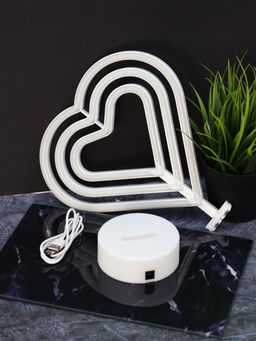 Неоновый LED ночник настольный "Native hearts", свечение mix (28*23 см)