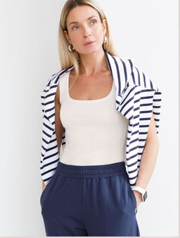 Топ облегающий из эластичного хлопка с квадратным вырезом каре