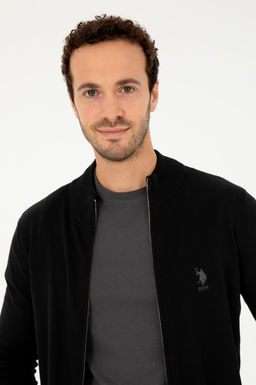 Мужской черный базовый трикотажный кардиган - U.s. polo assn фото 2