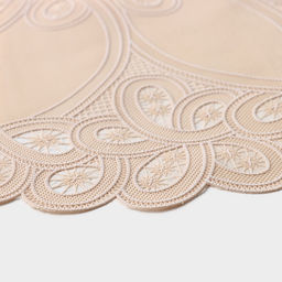 Цена за 12 шт. Салфетка ажурная «Цветок», d=38 см, бежевая