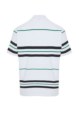 Regular/Normal Kesim K?sa Kol Cizgili Pike Etiketli Dugmeli Polo Yaka T-Shirt TMNSS24PO00015