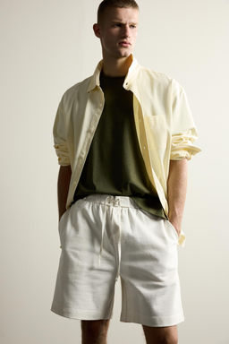 BERMUDA JOGGER CINTURA COMBINADA / Blanco - Zara фото 5