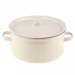 Яблоки Кастрюля эмалированная 5,5л, форма цилиндрическая, металлическая крышка, металлические ручки, жемчужный (Россия) - Домашняя мода фото 4