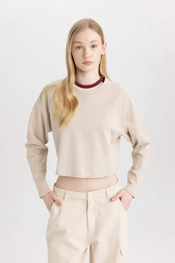 Крутая футболка свободного кроя с длинными рукавами - Defacto фото 3