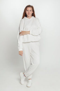 285 Костюм с толстовкой плюссайз, молочный - Knitka wear фото 3