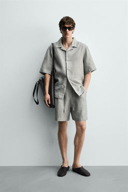 CAMISA RELAXED FIT 100% LINO / Gris claro - Zara фото 11