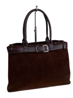 Женская сумка из искусственной замши, цвет шоколад