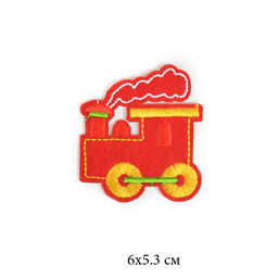 Термоаппликации арт.TBY-2135.1 Паровозик красный 6х5см 10 шт