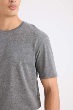 Новая базовая простая футболка с короткими рукавами и круглым вырезом стандартного кроя - Defacto фото 5