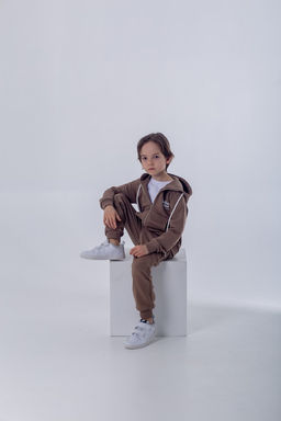 058П Детский костюм на молнии, беж