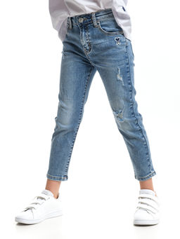 Детские джинсы 33-Е1014 синий - Mini maxi фото 5