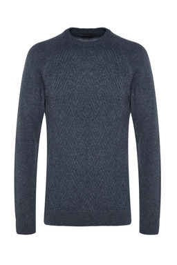 TRENDYOL MAN Gri Unisex Fit Yunlu Bisiklet Yaka Reglan Kol Dokulu Yun Kar?s?ml? Triko Kazak TMNAW22KZ0290 - Trendyolmilla фото 14