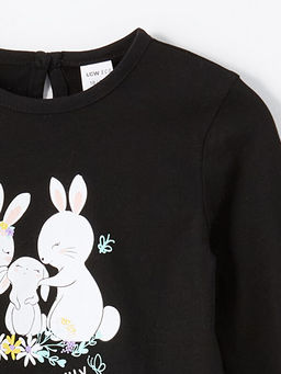 Bisiklet Yaka Bask?l? K?z ?ocuk Ti??rt - Waikiki фото 3