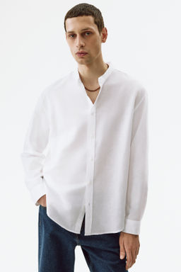 Camisa en mezcla de lino Relaxed Fit - H&m фото 8