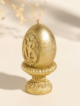 Свеча пасхальная Яйцо на подставке ХВ, 5?9 см, лак, золотистый