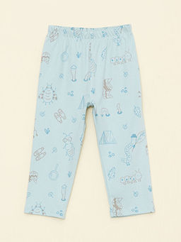 Polo Yaka Uzun Kollu Bask?l? Organik Pamuklu Erkek Bebek Pijama Tak?m - Waikiki фото 3