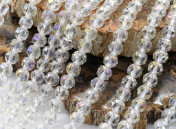 Бусины из циркона шарик гр.6мм цв.хрусталь хамелеон, 39см, 74 бусины Радуга камня