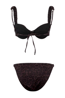 Leopar Desenli Balconette Kapl_ B_zg_ Detayl_ Normal Bel Regular Bikini Tak_m_ TBESS26BT00168 - Trendyolmilla фото 5