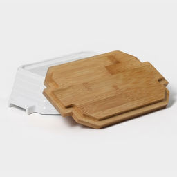 Форма для запекания BellaTenero, 1 л, 25.614.96.2 см, с бамбуковой крышкой, керамика, белая  фото 9